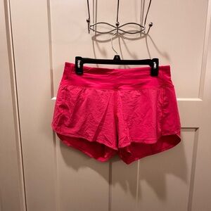 Lululemon Speed Up Mid-Rise Lined 4” Pink Shorts